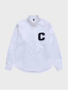 C Patch Unisex White Oxford Shirt